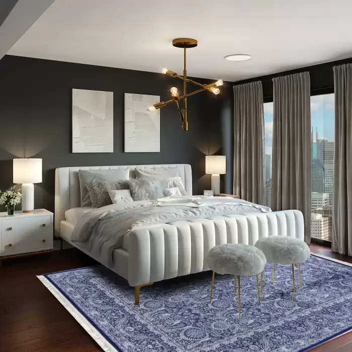 Halıca Imperius Y5003L Lacivert 200X290 5,8M2 Klasik Desen Modal İpek Halı