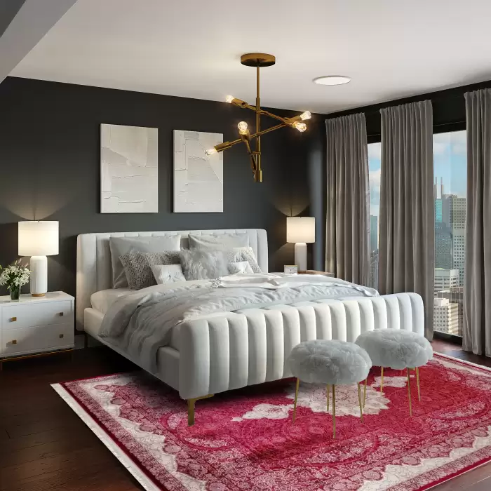 Halıca Imperius Y5033K D Bordo Renk Klasik Desen Modal İpek Halı