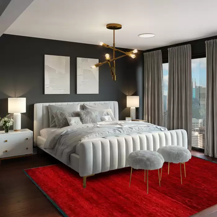 Halıca Julia 24021H D İnce Yıkanabilir Düz Renk Kırmızı Kilim