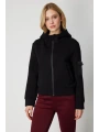 On Fashion Kadın Kapitone Detaylı Kapüşonlu Siyah Mont 60707