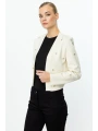 On Fashion Kadın Zımbalı Krem Hırka 59901