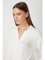 On Fashion Kadın Omuz Yaprak Zincirli Ekru Kazak 65334