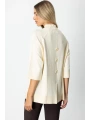 On Fashion Kadın Arkası Düğmeli Yırtmaçlı Balıkçı Salaş Krem Renk Kazak 65310