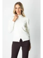 On Fashion Kadın Düğmeli Omuz Detaylı Ekru Kazak 65331