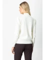 On Fashion Kadın Düğmeli Omuz Detaylı Ekru Kazak 65331
