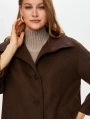 Faik Sönmez Kadın İçi Kapitone Detaylı Kahverengi Kaban UW26KBN001