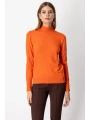 On Fashion Kadın Dik Yaka Basic Oranj Kazak 63514