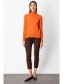 On Fashion Kadın Dik Yaka Basic Oranj Kazak 63514