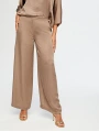 Faik Sönmez Kadın Krinkl Efektli Wide Leg Fit Şık Vizon Pantolon UW26PNT009