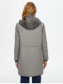 Faik Sönmez Kadın Beli Tünelli Kapitone Garnili Gri Melanj Kaban UW26KBN002