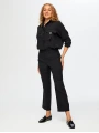 Faik Sönmez Kadın Dikiş Detaylı Straight Fit Siyah Pantolon UW26PNT004