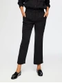 Faik Sönmez Kadın Dikiş Detaylı Straight Fit Siyah Pantolon UW26PNT004