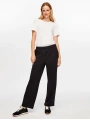 Faik Sönmez Kadın Önü Dikiş Detaylı Modallı Wide Leg Fit Siyah Eşofman Altı UW26ESA005