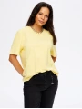 Faik Sönmez Kadın Yuvarlak Yaka Kalın Pamuklu Sarı T-Shirt UW26TSH053