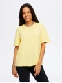 Faik Sönmez Kadın Yuvarlak Yaka Kalın Pamuklu Sarı T-Shirt UW26TSH053