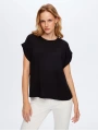 Faik Sönmez Kadın Omuzu Zincir Detaylı Modelli Siyah T-Shirt UW26TSH091
