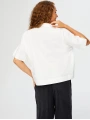 Faik Sönmez Kadın Kısa Kol Rahat Form Poplin Beyaz Gömlek UW26GML003