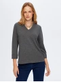 Faik Sönmez Kadın V Yaka Truvakar Kol Antrasit T-Shirt UW26TSH002
