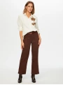 Faik Sönmez Kadın Straight Fit Kahverengi Süet Pantolon UW26PNT006