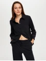 Faik Sönmez Kadın Relax Zincir Şeritli Modallı Örme Siyah Tunik UW26TNK017