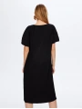 Faik Sönmez Kadın Kendinden Piliseli Örme Siyah Torba Elbise UW26ELB025