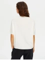 Faik Sönmez Kadın Dik Yaka Kısa Kollu Triko Ekru Bluz UW26TRB012