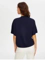 Faik Sönmez Kadın Dik Yaka Kısa Kollu Triko Lacivert Bluz UW26TRB012