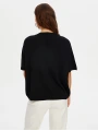 Faik Sönmez Kadın Dik Yaka Kısa Kollu Triko Siyah Bluz UW26TRB012