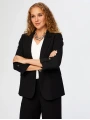 Faik Sönmez Kadın Kolu Apoletli Şık Siyah Krep Ceket UW26CKT018
