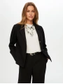 Faik Sönmez Kadın Kendinden Simli Örme Siyah Ceket UW26CKT024
