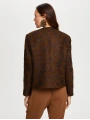 Faik Sönmez Kadın Kendinden Jakarlı Simli Kahverengi Ceket UW26CKT26