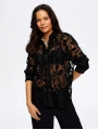 Faik Sönmez Kadın Dantelli Siyah Gömlek UW26GML018