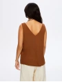 Faik Sönmez Kadın Modallı V Yaka Örme Kahverengi Atlet UW26ATL011