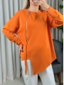 On Fashion Sıfır Yaka Fermuar Detaaylı Tunik 56433