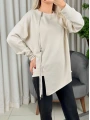 On Fashion Sıfır Yaka Fermuar Detaaylı Tunik 56433