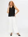 Faik Sönmez Kadın Yakası Delik İşi Nakış Detaylı Şık Siyah Atlet UW26ATL015