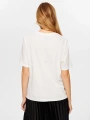 Faik Sönmez Kadın Taş Kalp Nakışlı Kısa Kollu Ekru T-Shirt UW26TSH094