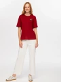 Faik Sönmez Kadın Taş Kalp Nakışlı Kısa Kollu Bordo T-Shirt UW26TSH094