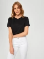 Faik Sönmez Kadın Yuvarlak Yaka Kısa Kol Siyah T-Shirt B00002