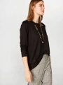 Faik Sönmez Kadın Yuvarlak Yaka Uzun Kol Siyah T-Shirt B00013