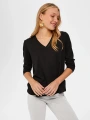 Faik Sönmez Kadın V Yaka Uzun Kol Siyah T-Shirt B00012