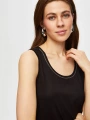 Faik Sönmez Kadın Yakası Zincir Şerit Detaylı Siyah Atlet B00024-3