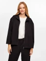 Faik Sönmez Kadın Dik Yaka Modallı Siyah Eşofman Üstü UW26ESU005