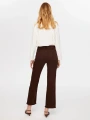 Faik Sönmez Kadın Wide Leg Fit Renkli Kahverengi Jean Pantolon UW26JPN001