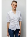 Ekol Beli Büzgülü Kısa Kollu Pamuklu Bluz 02046