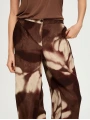 Faik Sönmez Soyut Çiçek Desen Ketenli Wide Leg Pantolon US26PNT035