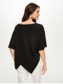 Faik Sönmez Mendil Form Asimetrik Yuvarlak Yaka T-Shirt US26TSH062