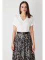 On Fashion Yakası Zincirli V Yaka Bluz 71352