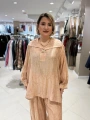 My312 Önü Aksesuarlı Keten Takım 26S1664