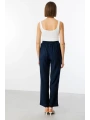 Ekol Bel Lastikli Bol Paça Lacivert Kadın Pantolon 04110